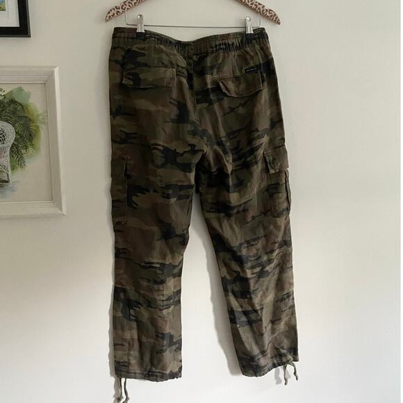 SANCTUARY X Anthropologie Discoverer Linen Camo Cargo Pants Size Medium - Picture 5 of 11